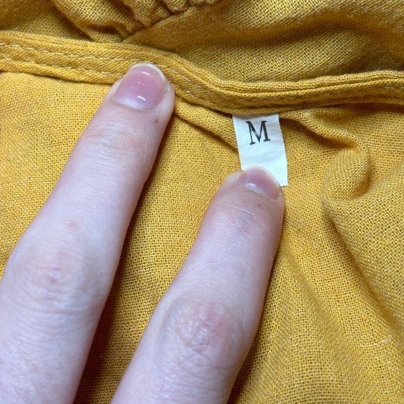 Mustard Yellow Cotton Blend Dress EUC - Picture 3 of 4